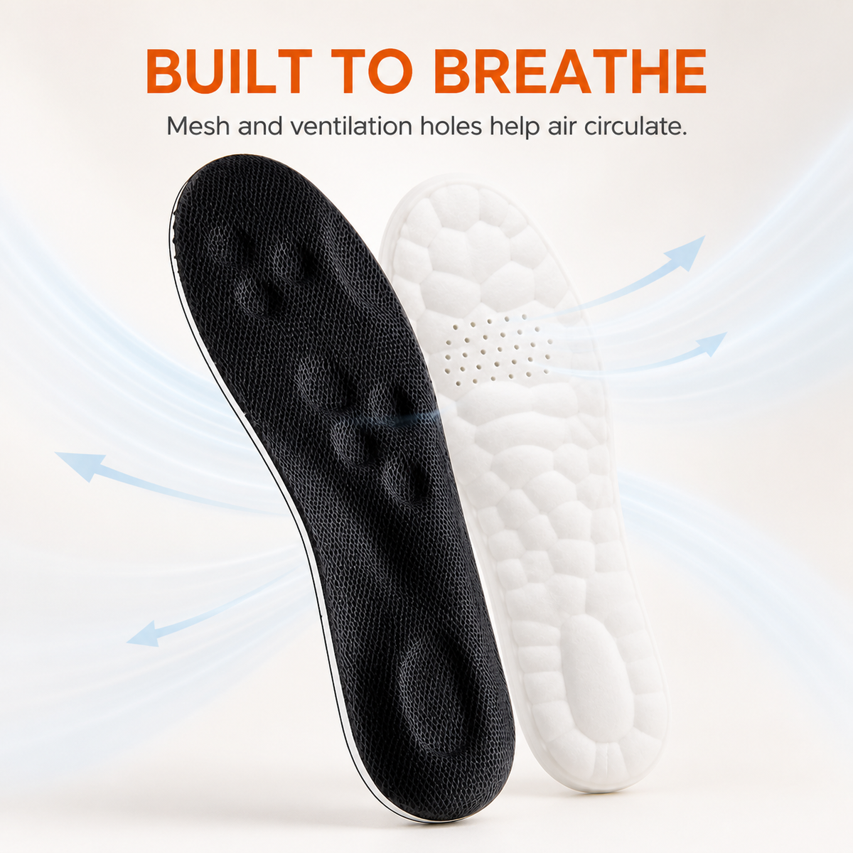 Cloud-Comfort Latex Insoles – Breathable Arch Support