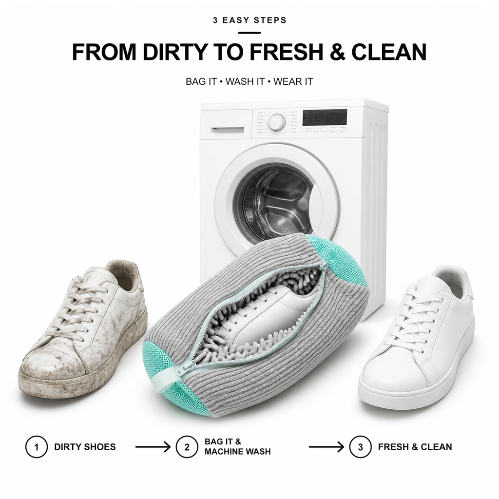 360° Shoe Washing Bag for Washing Machine – Reusable Sneaker Protector