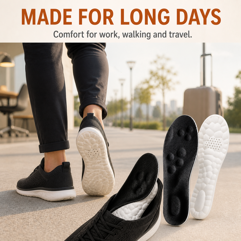 Cloud-Comfort Latex Insoles – Breathable Arch Support