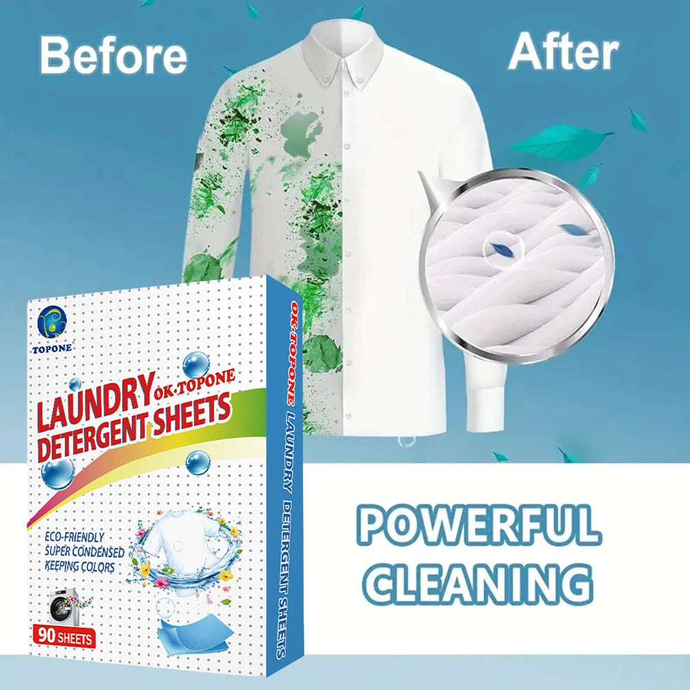 90-Count Laundry Detergent Sheets – Fast-Dissolving, Mess-Free Cleaning